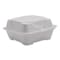 Eco-Products Renewable/Compostable Sugarcane Clamshells, 6 x 6 x 3, White, PK500 EP-HC6NFA - alternate 1